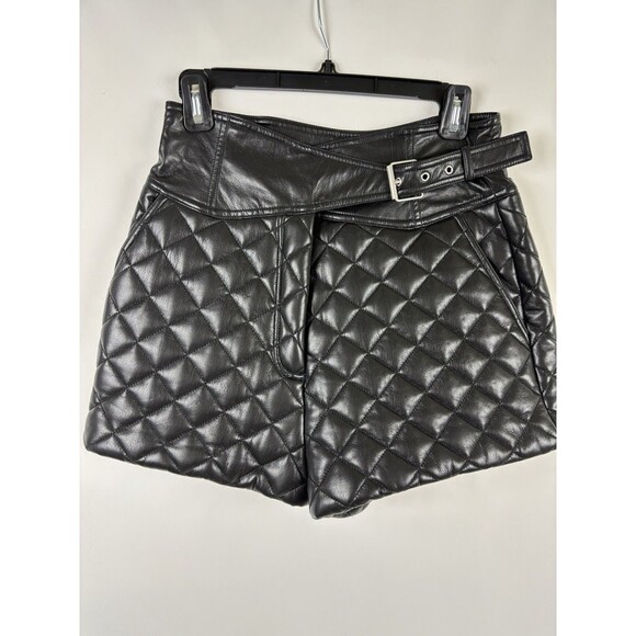Tularosa Women Quilted Lined Black Shorts Built in Belt Front, Pockets Size S - Picture 1 of 10